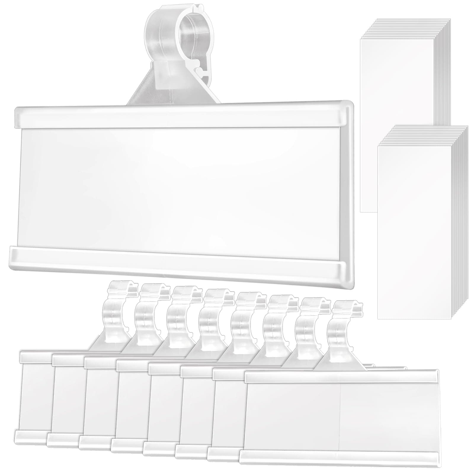 100 Pieces Plastic Wire Shelf Label Holders, Reusable Price Label Holder with locks, Label Display Holder for Retail Supermarket Department Store(3'' x 1.4'')