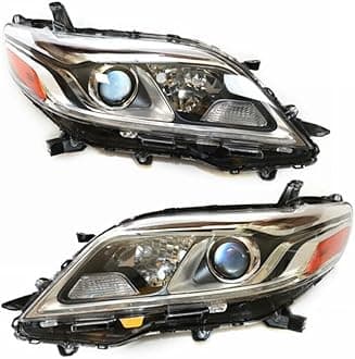 LYNICESHOP Front Headlight, Clear Headlight for Toyota Sienna 2015-2020 Xenon with LED DRL Assembly Headlights, Assembly Replacement Factory Headlamp (Driver + Passenger Side)