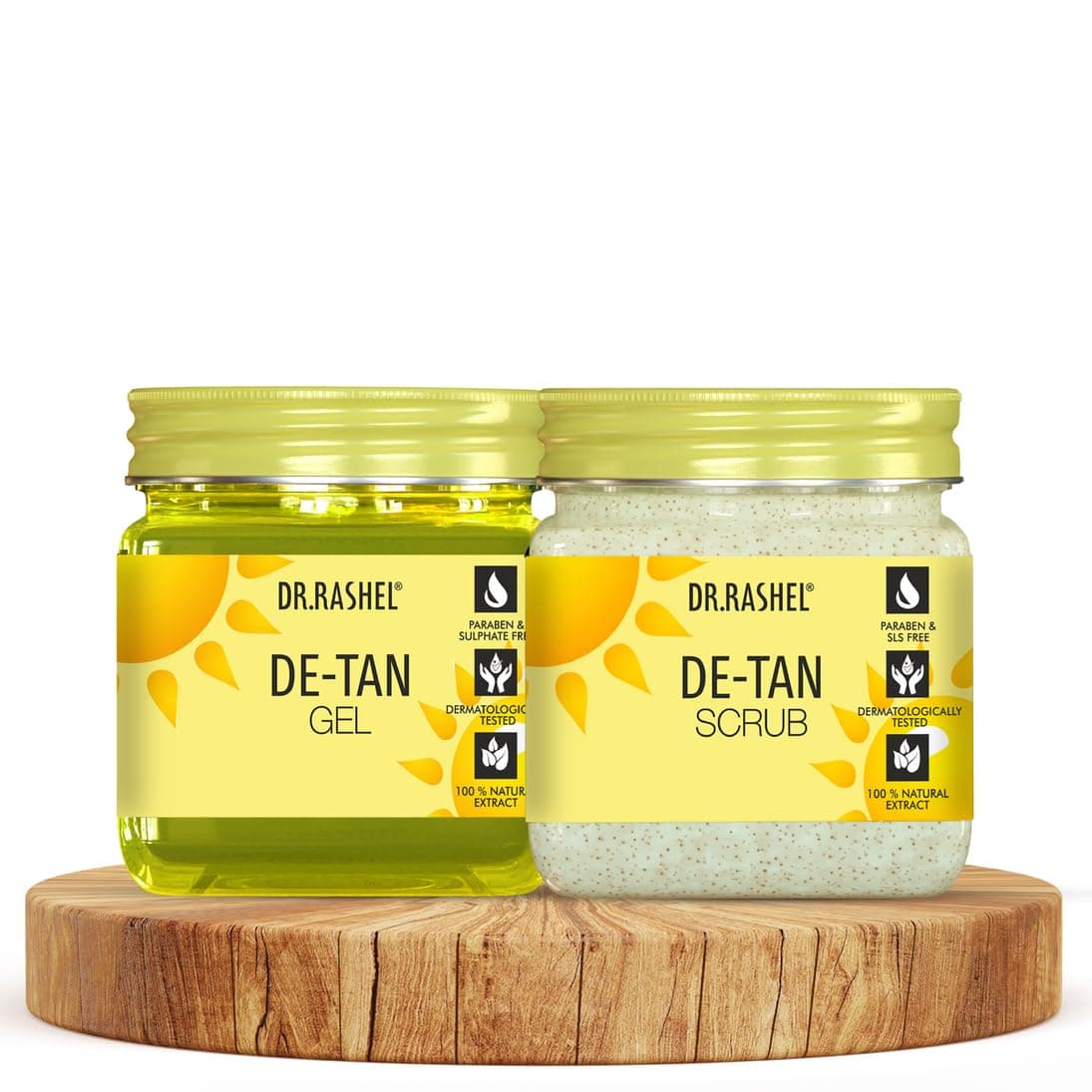 DR.RASHEL De-Tan Gel & De-Tan Scrub For Face & Body (380 Ml Each) Pack of 2