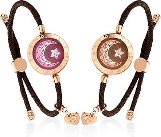 TOTWOO Long Distance Touch Bracelets for Couples, Vibration & Light up for Love Couples Bracelets | Long Distance Relationship Gifts for Girlfriend Bluetooth Pairing Jewelry