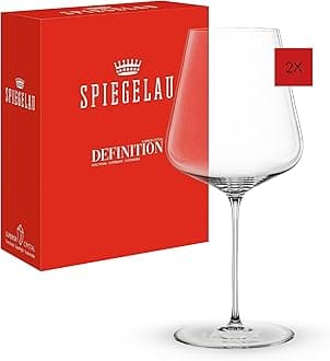 Definition Bordeaux Wine Glasses Set of 2 – Large Red Wine Glasses for Cabernet Sauvignon & Merlot – Lead-Free Crystal Stemware for Home Bar & Special Occasions