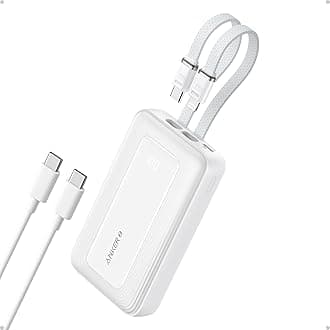 Anker Zolo Power Bank, 10,000mAh 30W Max Fast Portable Charger with Built-in USB-C and MFi Certified Lightning Cables, USB-C&A, Battery Pack for iPhone 16/15 Series, MacBook, Galaxy