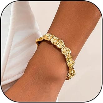 Long tiantian Gold Bangles for Women Bangle Bracelets Chunky Bangles Bracelets Non Tarnish Gold/Silver Bracelet for Women Trendy Jewelry Gifts