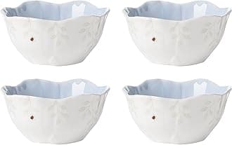 897767 Butterfly Meadow Floral Dessert Bowls, Blue, Set of 4