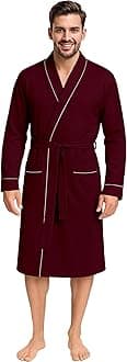 NY Threads Men's Robe Cotton Blend Knit Bathrobe