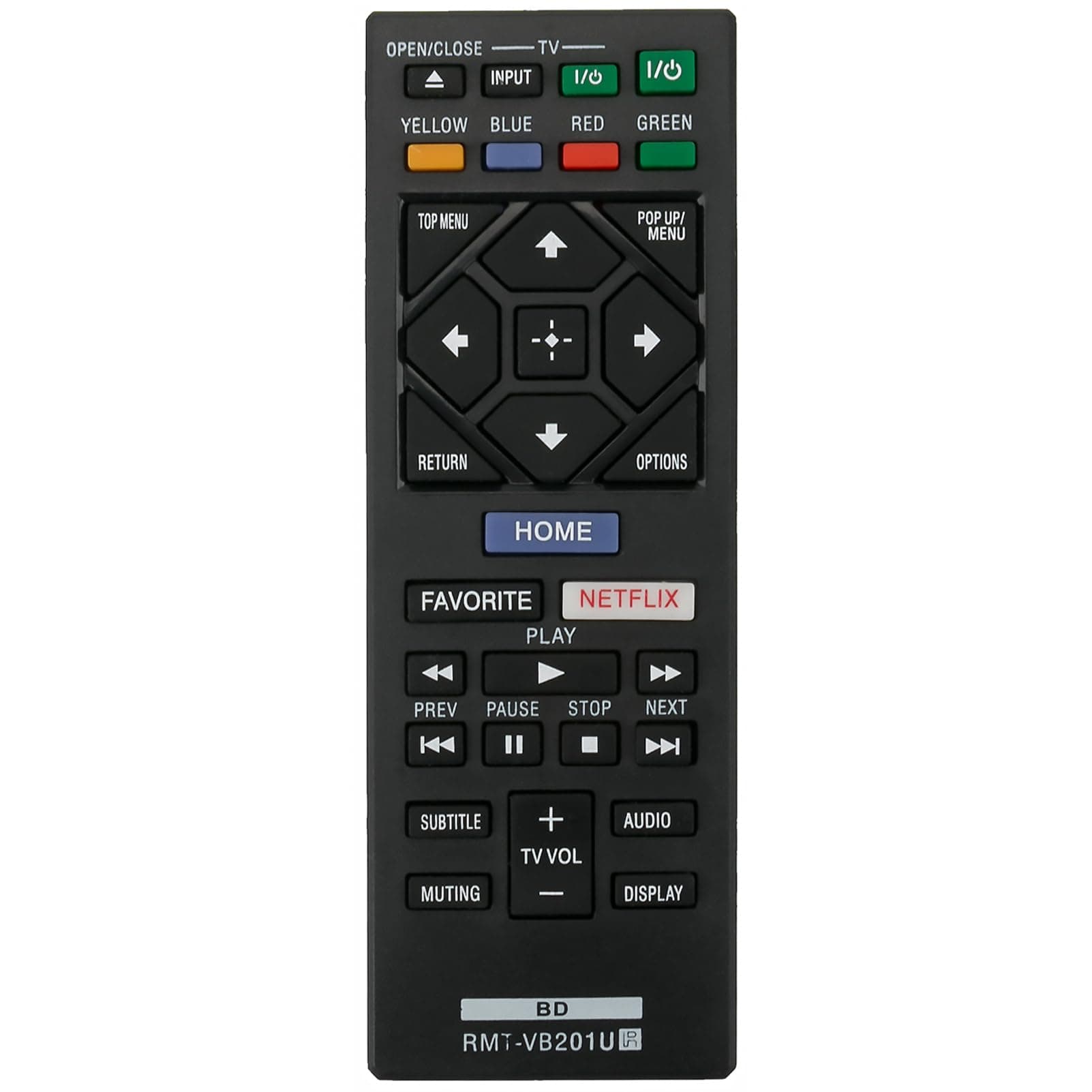 AIDITIYMI New RMT-VB201U Replace Remote Control fit for Sony Blu-Ray BD Disc DVD Player BDP-BX370 BDP-S1700 BDP-S3700 BDP-S6700 UBP-X700