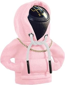 Car Shift Knob Hoodie, Funny Gear Shift Knob Shirt Sweater, Winter Warm Shift Knob Cover Sweater Shirt, Automotive Interior Novelty Accessories Decorations, Universal Fit Knob Cover Gift (Pink)