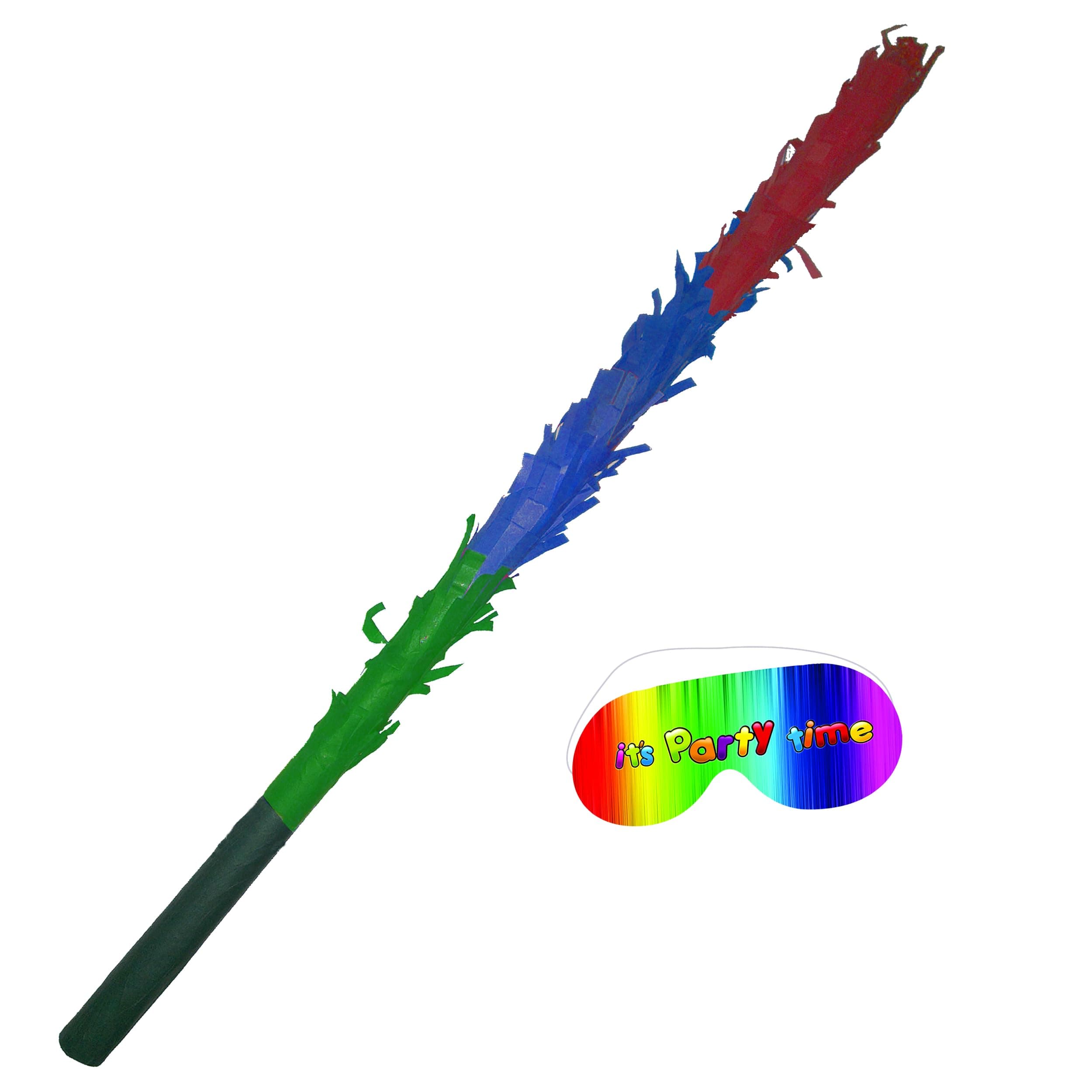 Boogie Woogie Pinatas Tri colour Stick with paper blindfold