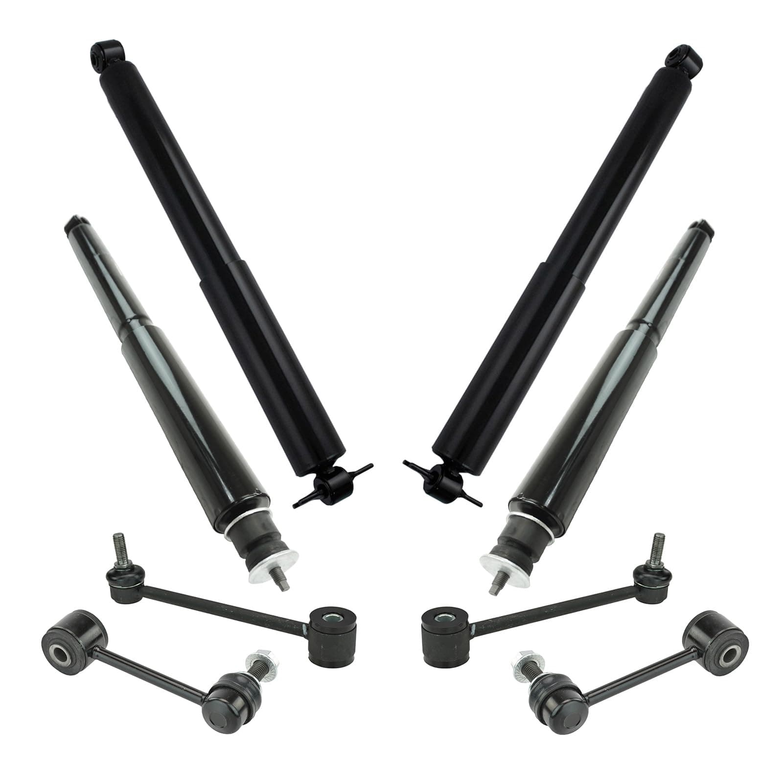 Front & Rear Shock Absorbers with Sway Bar End Links Kit for 2007-2017 Jeep Wrangler