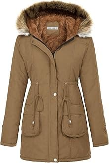 GRACE KARIN Women's Winter Coats Fleece Parkas Anoraks Hooded Military Jacket Coats