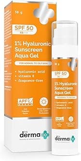 1% Hyaluronic Sunscreen Aqua Gel SPF 50 PA++++ | Hydrating, Lightweight & Non-Greasy | No White Cast | Broad Spectrum & Blue Light Protection | Clinically Tested - (In-Vivo) | 50 g