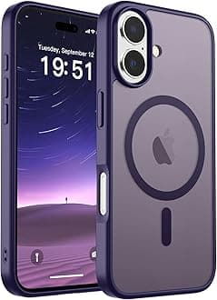 SUPFINE Magnetic for Phone 2025 Case (Military Grade Drop Protection) Slim Translucent Matte Shockproof with Anti-Fingerprint Phone Case,Dark Purple-6.3