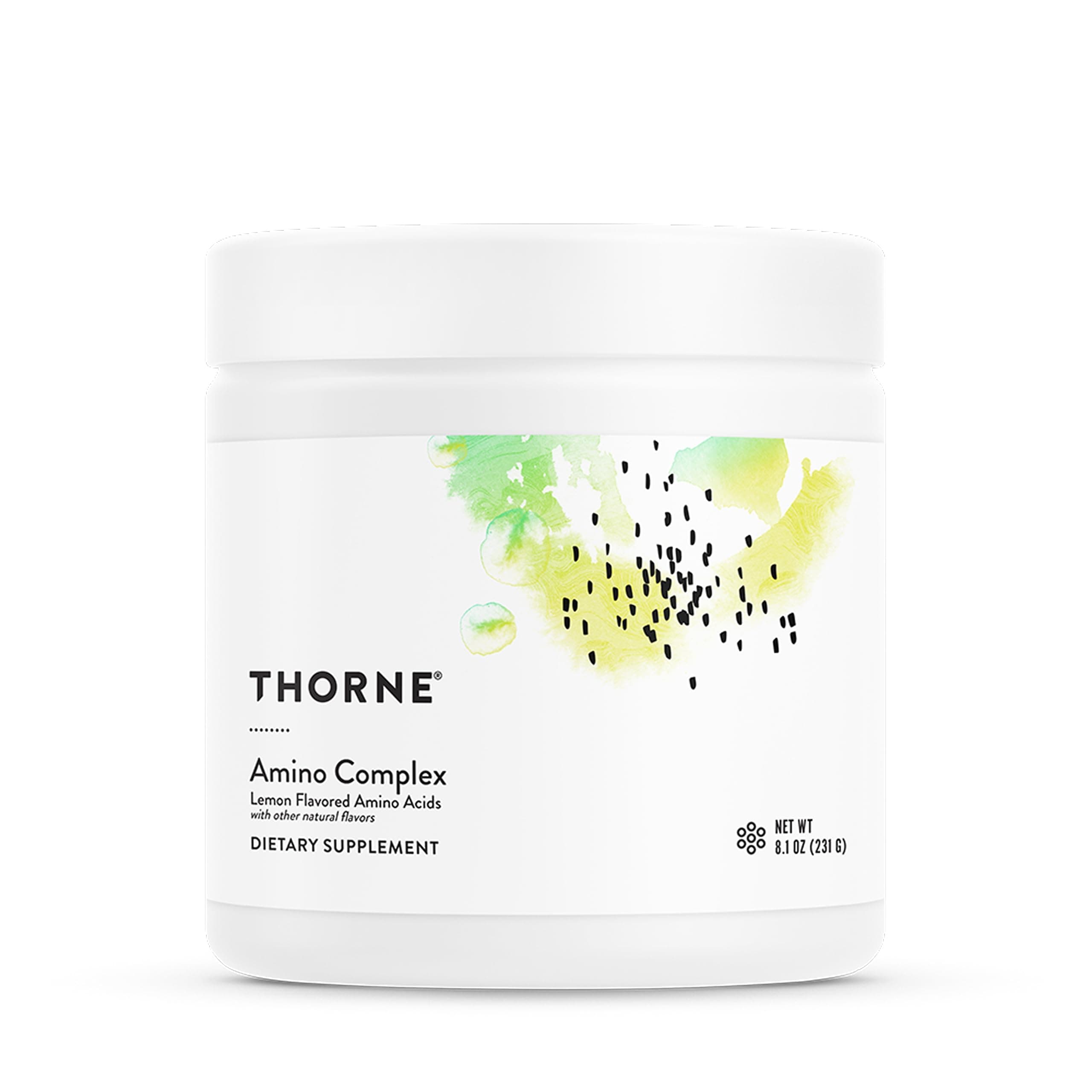 Thorne Amino Acid Supplement, Amino Complex, Lemon Flavor, EAA/BCAA Blend, Powder, 8.0 oz (227 g) (8 oz) 1 Piece Set, Total 8.0 oz (227 g) / 30 Servings