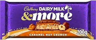 & More Caramel Nut Crunch, Milk Chocolate Bar with Caramel and Crunchy Nut Pieces 200 g (Pack of 1)