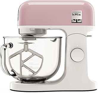 kMix Stand Mixer for Baking, Stylish Kitchen Mixer with K-beater, Dough Hook and Whisk, 5L Stainless Steel Bowl, Removable Splash Guard, 1000 W, Pastel Pink