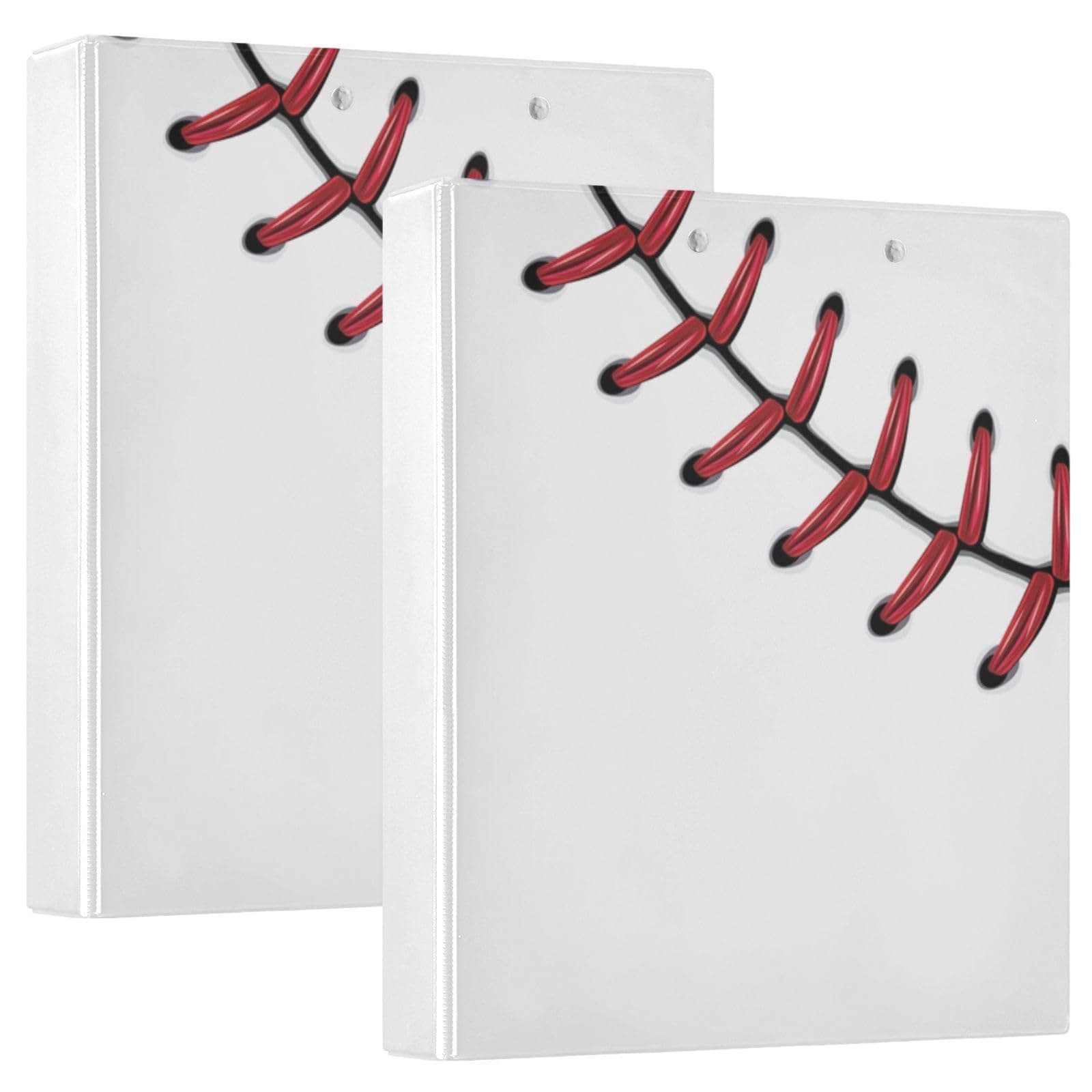 Moudou Baseball 3 Ring Binder 1 Pack, 1.5 Inch Clear View Round Ring Binder with Clipboard for Office Supplies