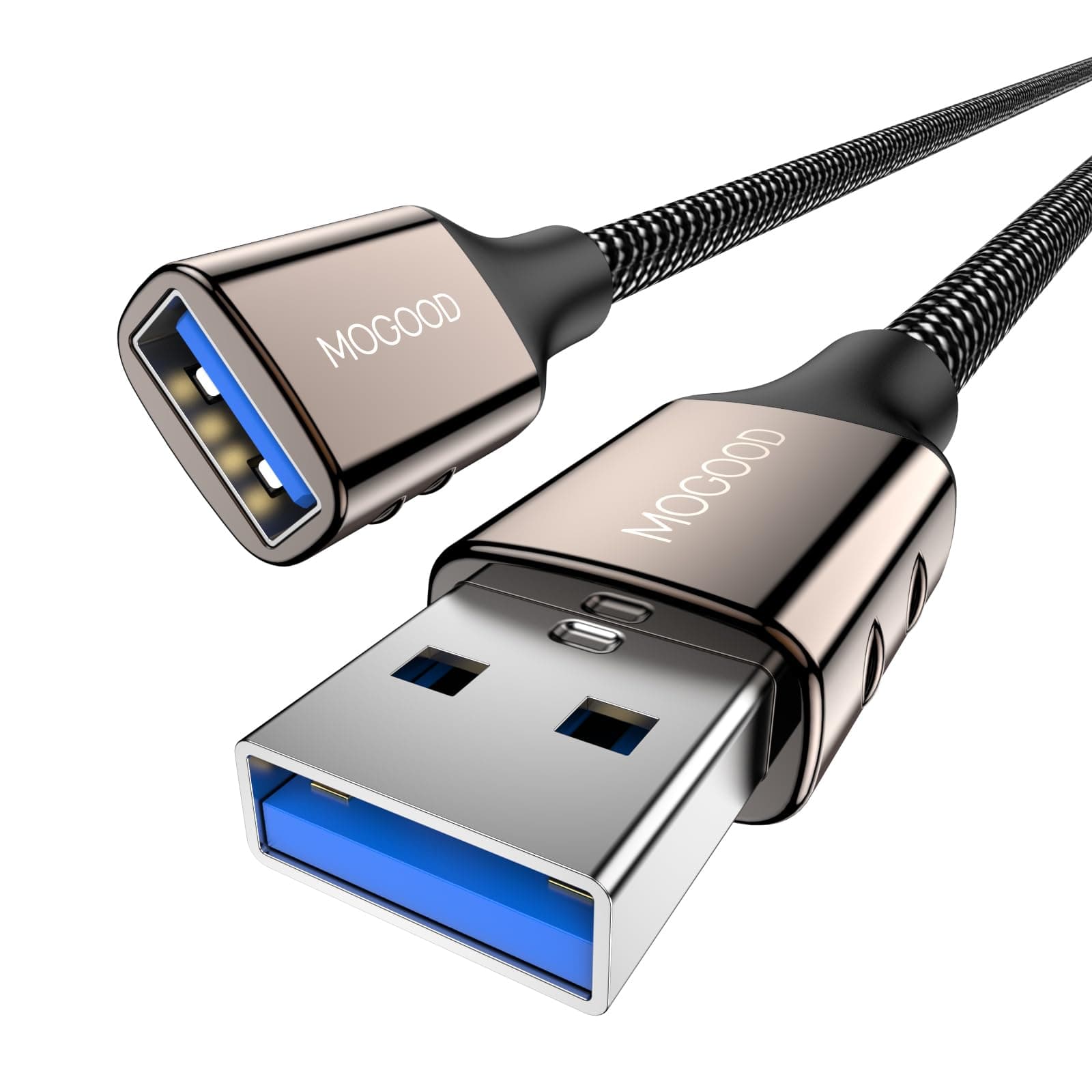 USB 3.0 Extension Cable 1M, USB A Male to A Female Extender, Supports 5Gbps High Speed Data Transfer, USB Extender Cord Compatible with lights, PC, laptop, tablet, Macbook