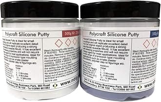 Polycraft Silicone Putty RTV Mould Making Rubber, Fast Curing, Reusable Mould, Clay and Figurine Moulds, 500g