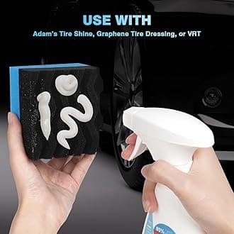 ZHAYAO 3 Pack Large Tire Dressing Applicator Pads, Wavy Contour Polish Sponge for Applying Shine, Wet, Gel, Or Balm (Red, Green, Blue)