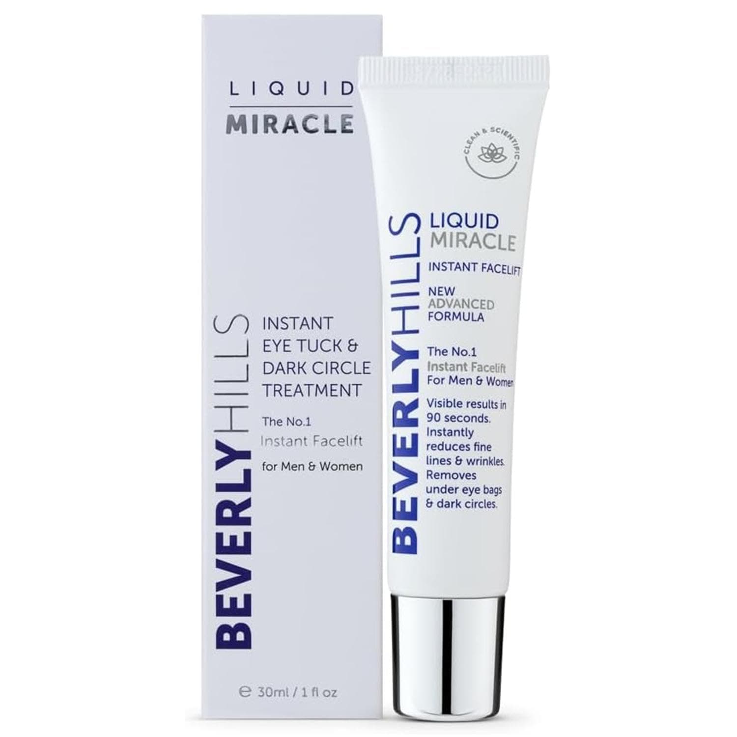 BEVERLY HILLS Instant Facelift - Reduce Fine Lines and Remove Puffiness in 90 Seconds Rapid Reduction of Wrinkles, Instant Lift Eye Serum 30ml / 1oz