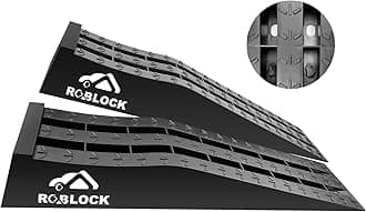 ROBLOCK Heavy Duty Car Ramps for Oil Changes, Portable Low Profile Car Ramps, 31.5''x8.1''x4.9'', G.V.W 10000 LBS, 2 Packs