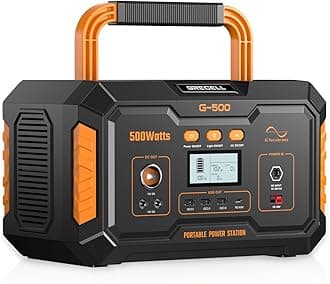 GRECELL Portable Power Supply, 519Wh Large Capacity, 500W Output, Portable Battery, Household Storage Battery, 140,400 mAh, Pure Sine Wave, PD60W Rapid Charging, 10 Devices Simultaneously, Instant