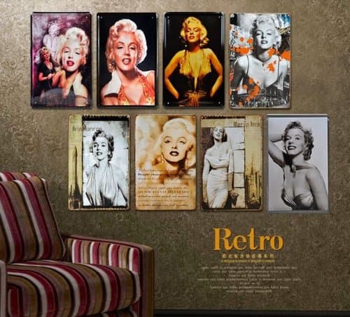 Marilyn Monroe Retro Tin Metal Sign 8pcs