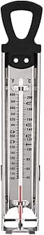 Candy Thermometer for Deep Fry, Jam, Sugar, Syrup | Dual Scale 40°C-200°C / 100°F-400°F | Stainless Steel Candy Thermometer with Clip & Hook | Includes Temp Guide