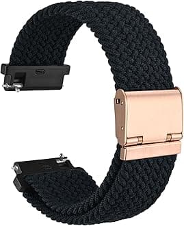 WOCCI Braided Nylon Watch Straps with Adjustable Buckle, Woven Sport Loop for Men and Women, Band Width 16mm 18mm 19mm 20mm 21mm 22m 24mm