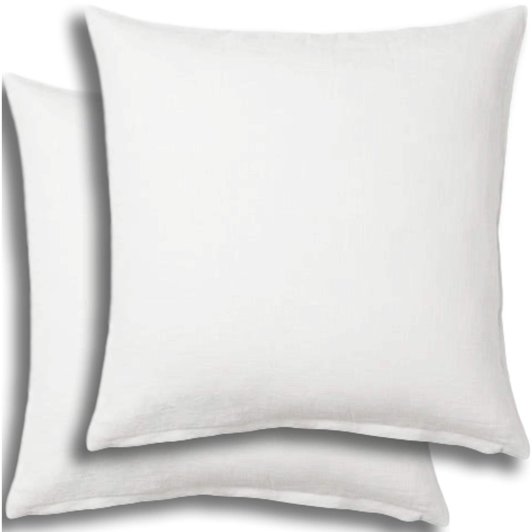 Set of 2 - Pillow Insert 16x16 Decorative Throw Pillow Inserts - Euro Sham Stuffer for Sofa Bed Couch Square White Form 2 Pack - Hypoallergenic Machine Washable and Dry Polyester - Made in USA
