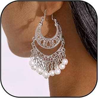 Jhumkas Indian Earrings for Women Boho Ball Tassel Statement Dangle Earrings Indian Jewelry Dresses Wedding Party Outfits
