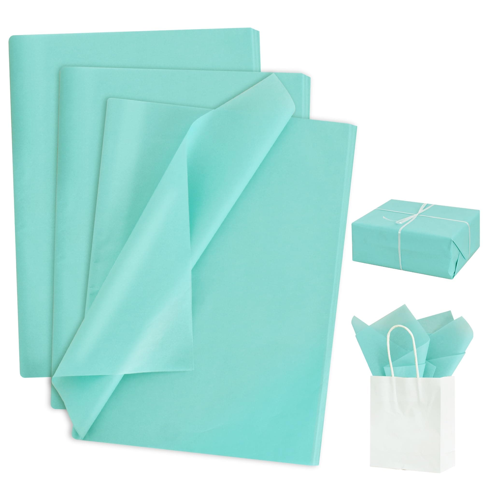 100 Sheets Teal Tissue Paper Bulk, Wrapping Tissue Paper for Gift Bags, 14 x 20 Inch Gift Wrap for Birthday Wedding Graduation DIY Crafts Holiday Flowers