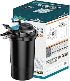 AllPondSolutions Pressurised Koi Fish Pond Filter with UV Steriliser Light All in one - Ponds Up to 20000 litres - PFC-20000