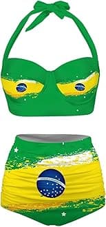 Biyejit Women Two Piece High Waisted Bikini Set Swimsuits Halter Tummy Control Bottoms Bathing Suits S-XXL