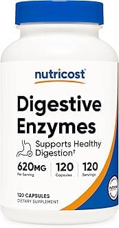 Nutricost Digestive Enzymes 335Mg, 120 Veggie Capsules - Complete Digestive Enzyme Supplement