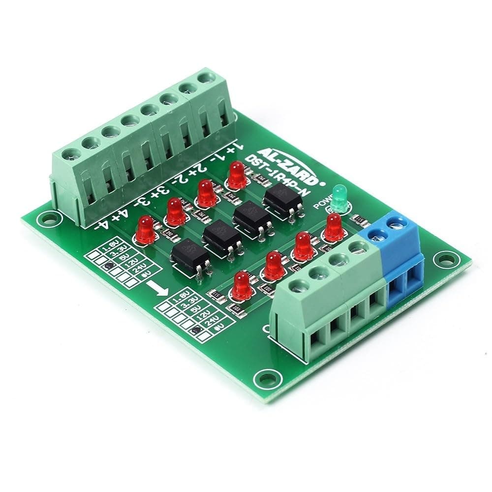 DONGKER Optical Isolator Module,4-Channel 5V to 24V PNP NPN Signal Converter PLC Signal Converter Board for Signal Isolation Single-Chip Microcomputer
