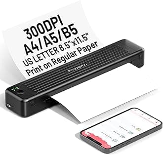 Phomemo Portable Printers Wireless for Travel, P831 Inkless Thermal Printer Support 8.5'' x 11'' US Letter Regular Copy Paper, Tattoo Transfer Stencil Printer, Compatible with Phone & Laptop, 300DPI