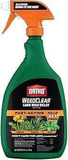 Ortho WeedClear Lawn Weed Killer Ready to Use - Weed Killer for Lawns, Crabgrass Killer, Chickweed, Dandelion, Clover & More, Fast Acting Weed Killer Spray, Kills to the Root, 24oz