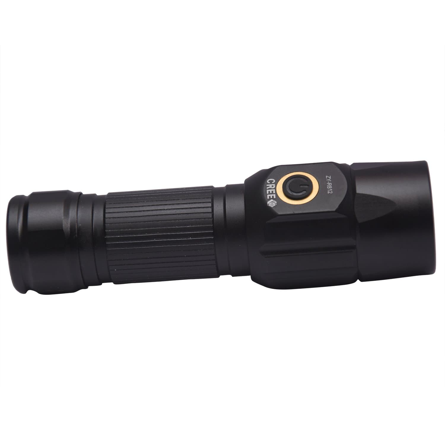 GOR Sun CREE Q5 LED Rechargeable Flashlight Torch 1200 Lumen 500M 5.5 Inch Black