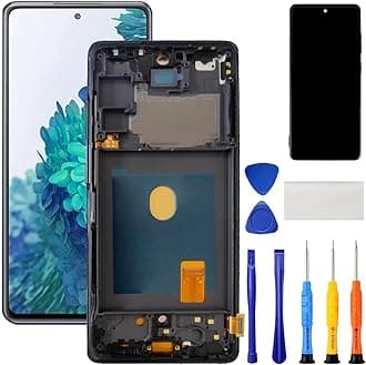 OLED for Samsung Galaxy S20 FE 5G Screen Replacement Kit LCD Display Digitizer Assembly Touch Screen SM-G781U1/DS SM-G781U G781W 6.5 inch (Black with Frame)