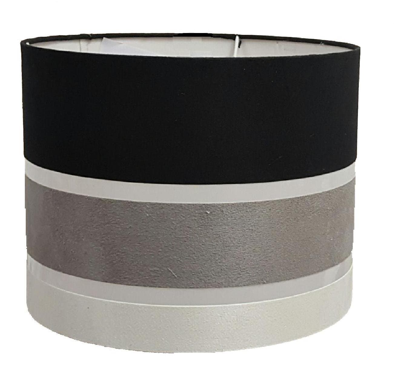 11 Inches Charcoal Stripe Drum Pendant Ceiling Table Lamp Shade - Black