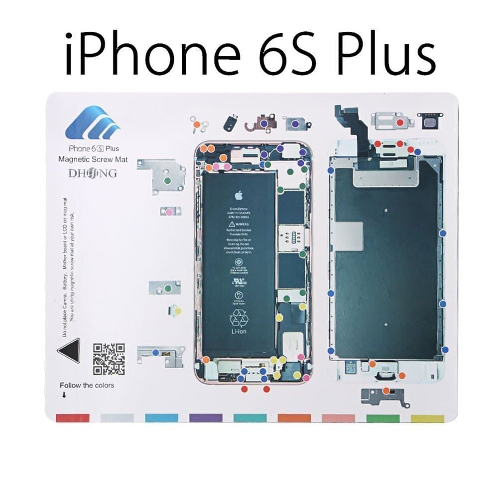 DHong Design Magnetic Project Mat for iPhone 6/6s Plus 5s / 5c / 5 / 4s / 4 Screw Mat Repair Guide Pad Screw Keeper Chart Map Professional Guide Pad Repair Tools (For iPhone 6s Plus)