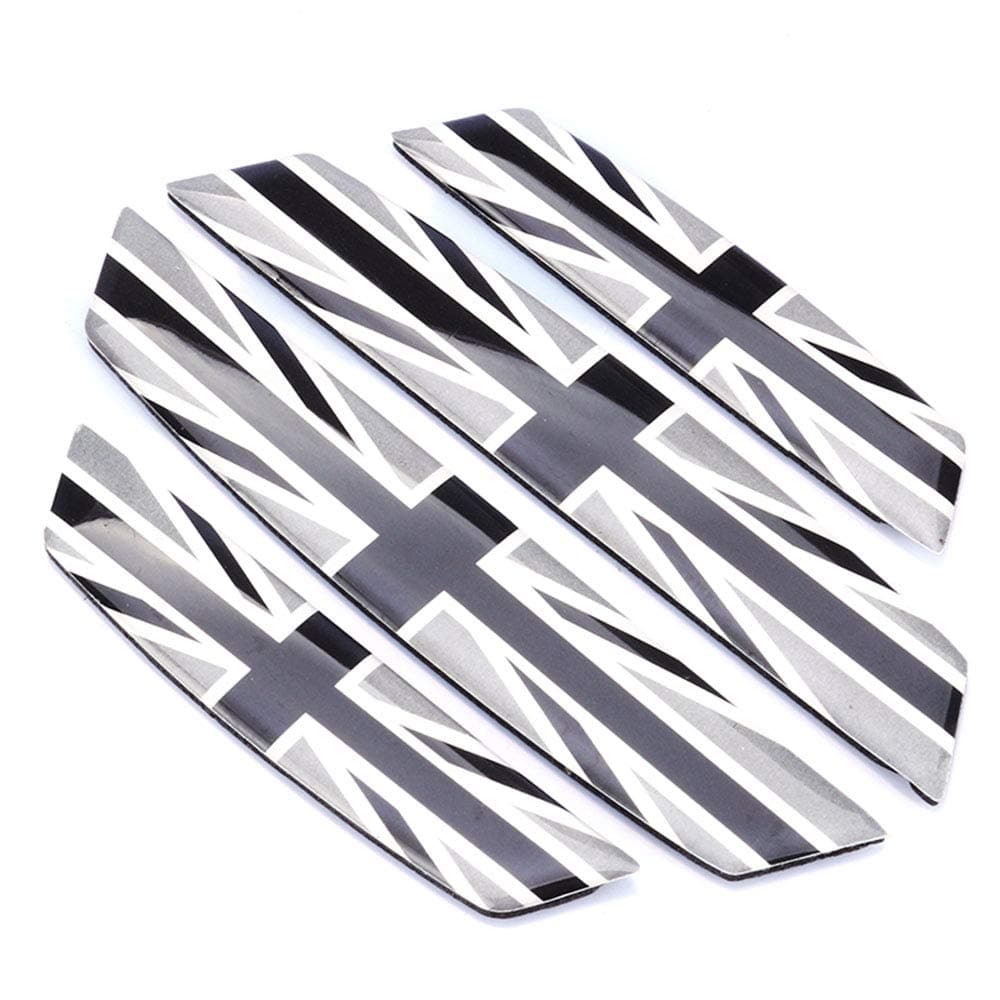 4pcs Car Anti Collision Scratch Protector Auto Barriers Door Edge Guard Sticker For Mini Cooper JCW One Car Styling Accessories (Gray Union Jack)