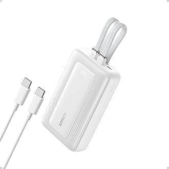 Power Bank, 20,000mAh 30W Max Fast Portable Charger with Built-in USB-C and MFi Certified Lightning Cables, USB-C&A, Battery Pack for iPhone 17/16/15/14 Series, MacBook, Galaxy