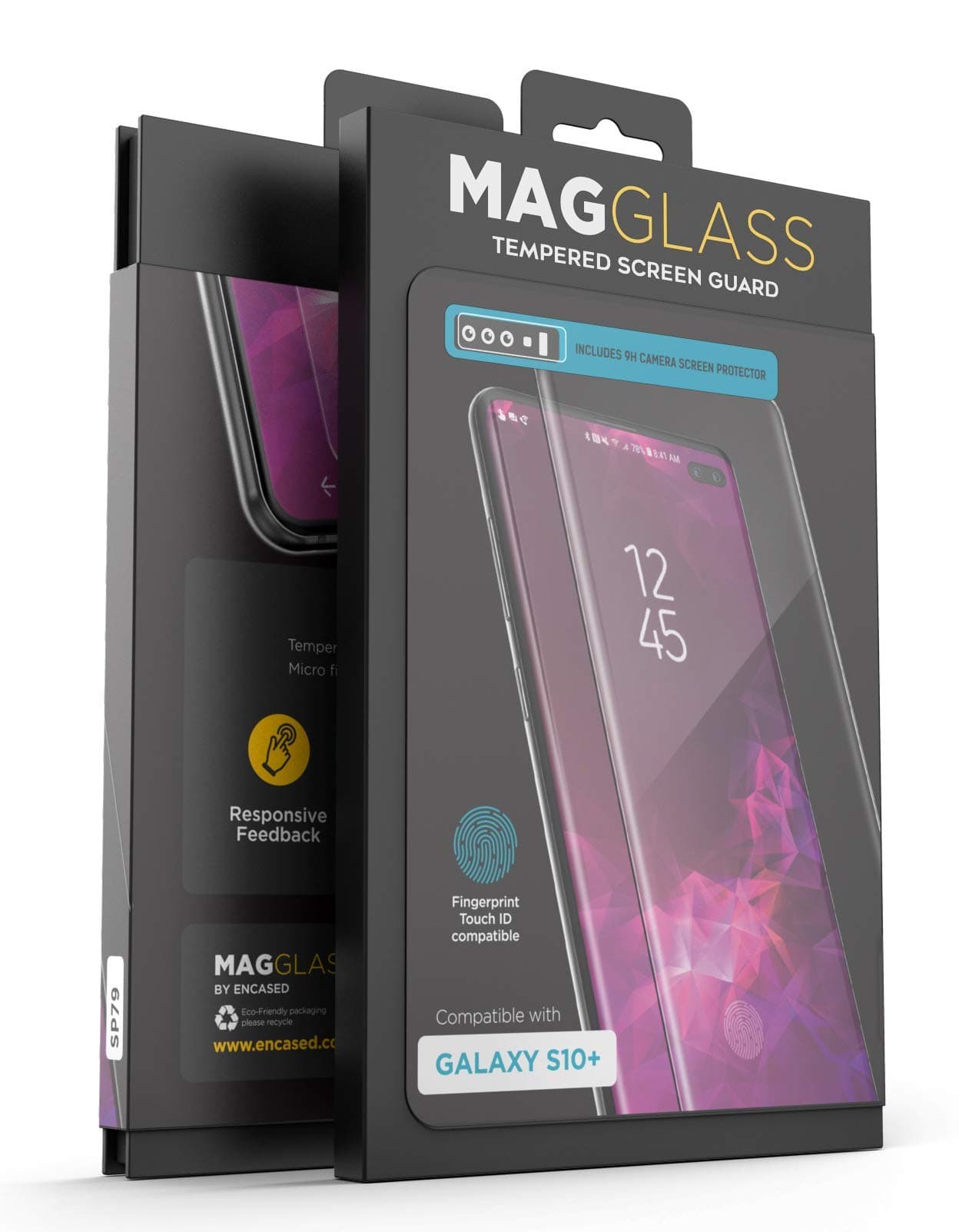 magglass Samsung Galaxy S10 Plus Tempered Glass Screen Protector w/In Screen Fingerprint Sensor - Anti Bubble UHD Clear Scratch Resistant Display Guard (Case Compatible) (S10+)