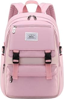 Kids Backpack Solid Color Girls Elementary Middle School Casual Daypack Lightweight Bookbag for Teens Travel Bag
