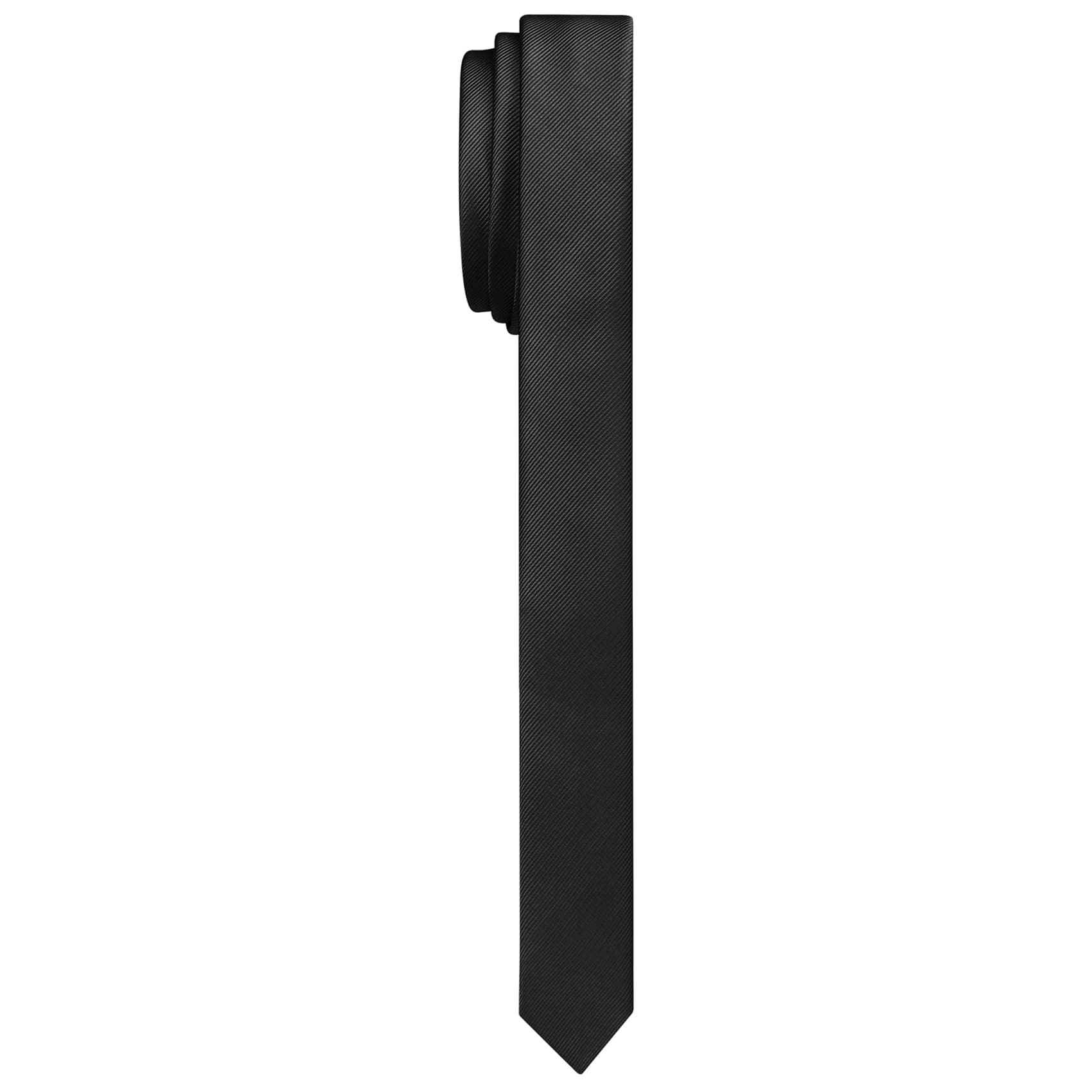 Men's Skinny Ties Solid Color Formal Neckties 1.58" (4CM) Slim Striped Thin Black Ties For Men