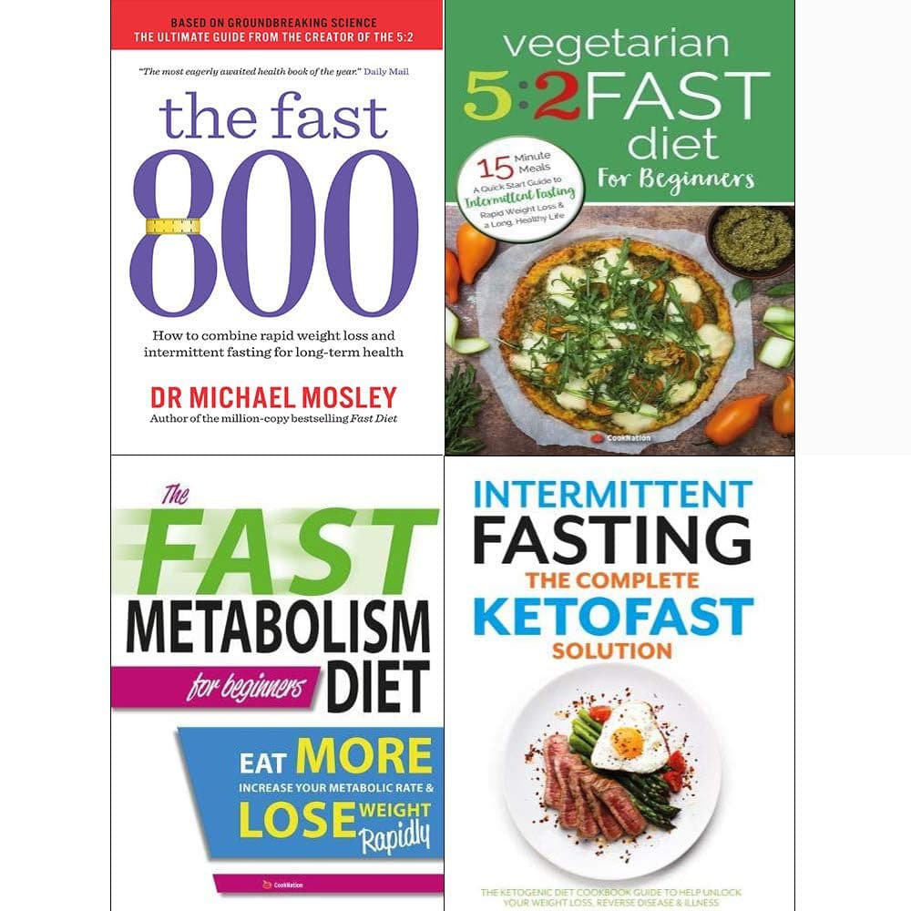 The fast 800 michael mosley, fast diet for beginners, fast metabolism diet, intermittent fasting the complete ketofast solution 4 books collection set Paperback