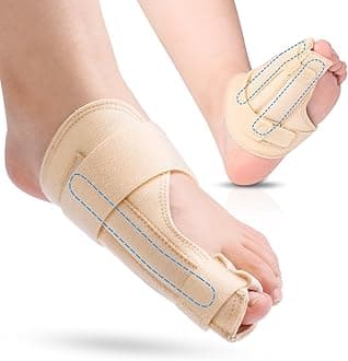 Big Toe Splint for Women & Men, Broken Big Toe Support Brace for Fracture Fixation,Sports Sprains,Injuries, Adjustable Big Toe Protector with 2 Stainless Steel Plates for Day & Night - Left（Beige）