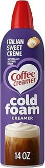 Cold Foam Coffee Creamer – Italian Sweet Creme, 14 oz – Aerosol Foam for Iced & Hot Coffee, Creamy Whipped Texture, Shelf Stable, Non-Dairy, Sweetened, Pressurized Topping for Barista-Style Drinks